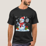Snowman Playing Badminton Christmas Sport Player L T-Shirt<br><div class="desc">Snowman Playing Badminton Christmas Sport Player Lover Kids</div>