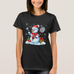 Snowman Playing Badminton Christmas Sport Player L T-Shirt<br><div class="desc">Snowman Playing Badminton Christmas Sport Player Lover Kids</div>