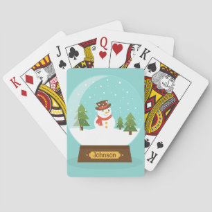 Snowman Playing Cards - Personalised -Add Name