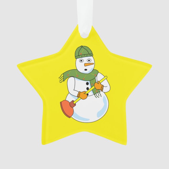 Snowman Plumber Ornament (Front)