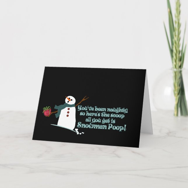 Snowman Poop Holiday Card (Front)