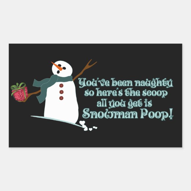 Snowman Poop Rectangular Sticker (Front)
