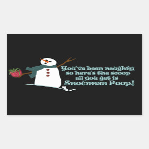 Snowman Poop Rectangular Sticker