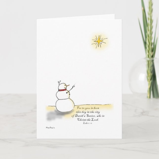 Snowman Praises Holiday Card (Front)