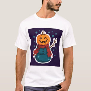 Snowman Pumpkin Head Christmas T-Shirt