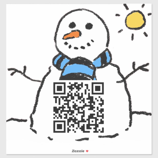 Snowman QR Code Sticker (Sheet)