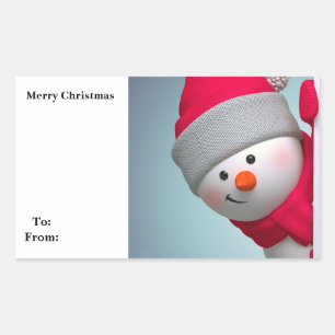Snowman Rectangular Sticker