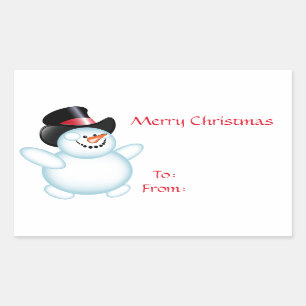 Snowman Rectangular Sticker
