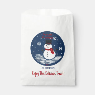Snowman Red PERSONALIZE Favour Bags