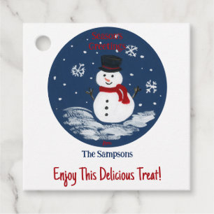 Snowman Red PERSONALIZE  Favour Tags