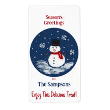 Snowman Red PERSONALIZE rectangular