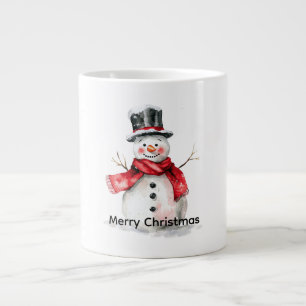 Snowman Red Scarf Christmas Large Coffee Mug