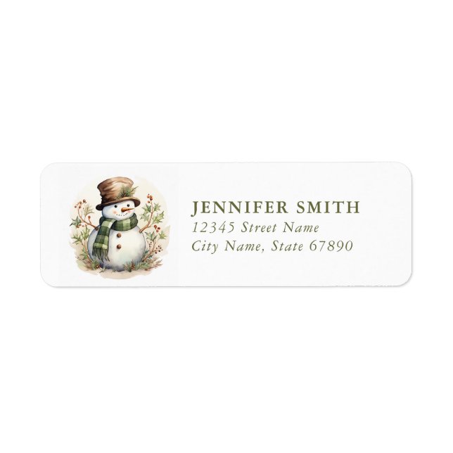 Snowman Return Address Labels (Front)