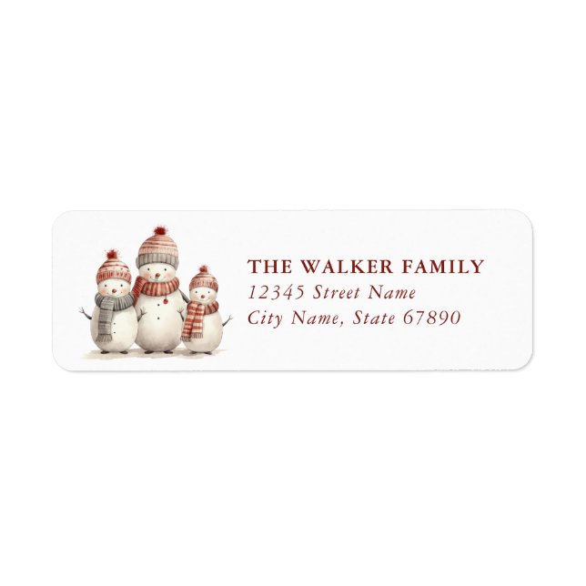 Snowman Return Address Labels (Front)