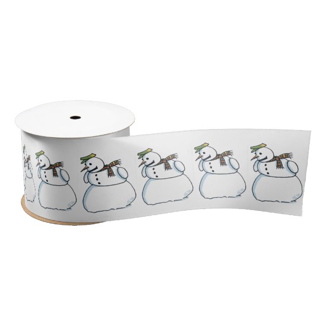 Snowman ribbon satin ribbon (Spool)