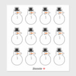 Snowman (Right-Facing) Winter Holiday Christmas<br><div class="desc">This super-fun sticker will brighten anyone's day! A white snowman has black coal eyes, smiling mouth, and buttons, a black top hat, and an extra-long orange carrot nose. Great for Christmas or Hanukkah cards or gift-wrapping, winter birthday presents or cards, party favour bags, or winter-themed crafts. And, don't forget the...</div>