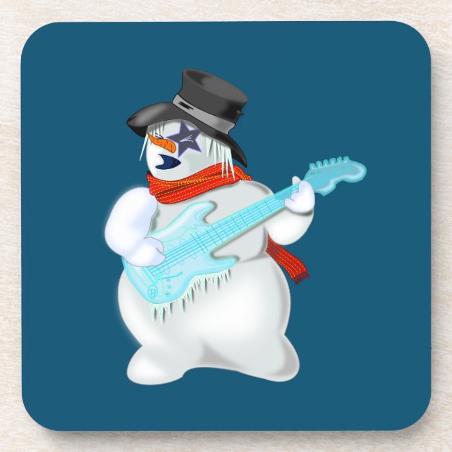 Snowman Rock Beverage Coaster Custom Colours (Front)