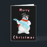 Snowman Rock Funny Christmas Card<br><div class="desc">Snowman Rock Musical Christmas Cards MIGNED Painting - Merry Christmas - or Choose your favourite colours / text / font</div>