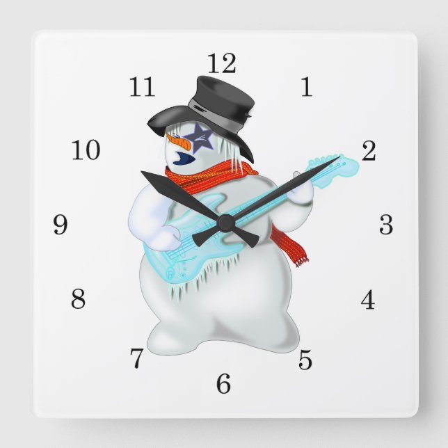 Snowman Rock Wall Clock (Front)