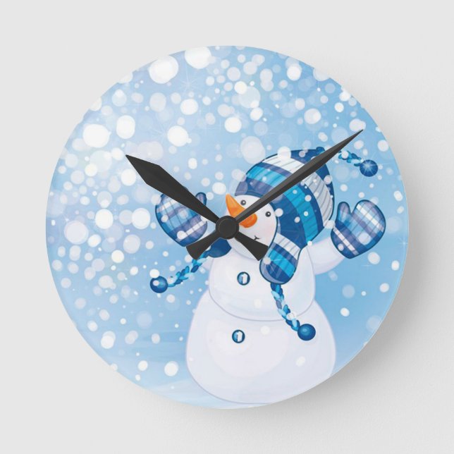 Snowman Round Clock (Front)