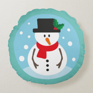 Snowman Round Cushion