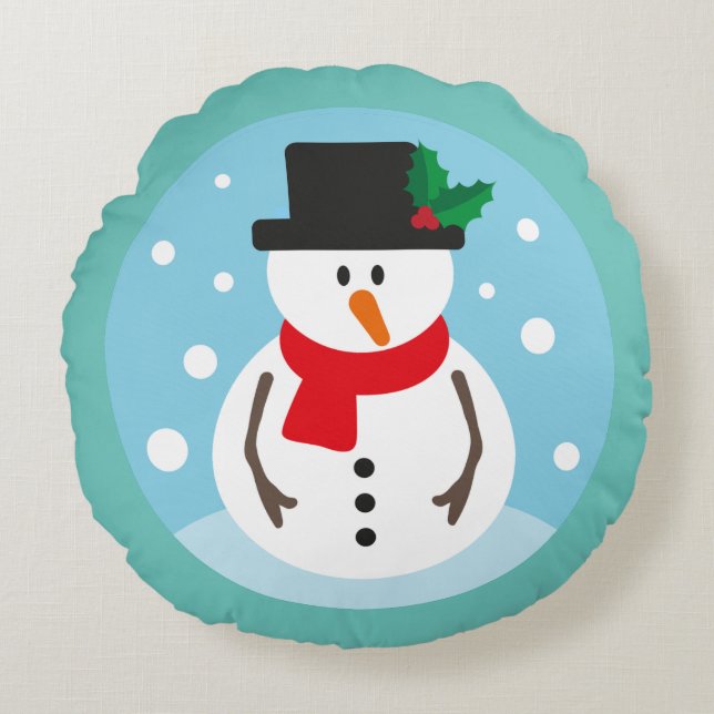 Snowman Round Cushion (Front)