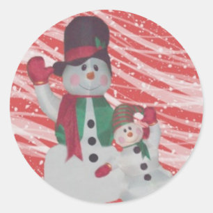 Snowman Round Stickers
