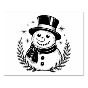 Snowman Rubber Stamp