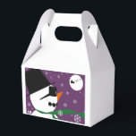Snowman & Santa Christmas Favour Box<br><div class="desc">Snowman & Santa Christmas Favour Box - All dressed up standing in a snow shower looking up at the moon where Santa can be seen flying onward to complete his happy trip.Original artwork by LC. Copyright 2018</div>