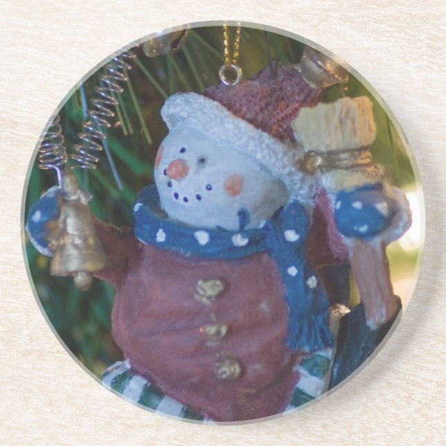 Snowman Santa Ornament Coaster (Front)