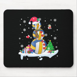 Snowman Santa Volleyball Playing Golf Xmas Player Mouse Pad