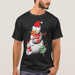 Snowman Scarf Heart Golf Santa Hat Snow Christmas T-Shirt