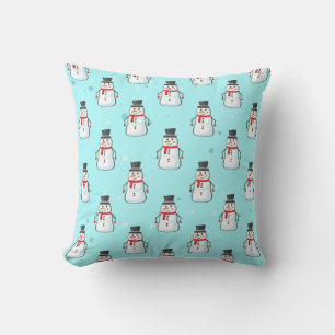 Snowman Seamless Pattern Cushion