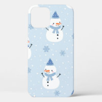 Snowman seamless pattern,winter background,winter