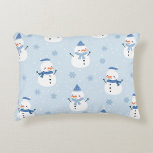Snowman seamless pattern,winter background,winter  decorative cushion