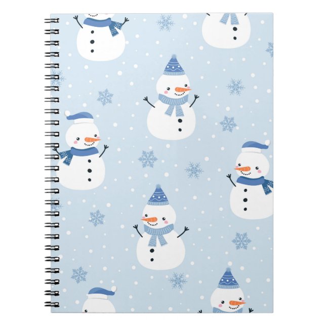 Snowman seamless pattern,winter background,winter  notebook (Front)