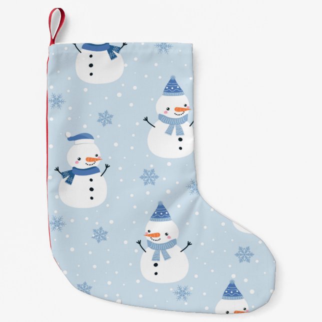 Snowman seamless pattern,winter background,winter  small christmas stocking (Front)