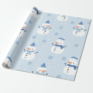 Snowman seamless pattern,winter background,winter wrapping paper