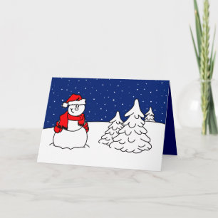 Snowman Season's Greetings Holiday Card