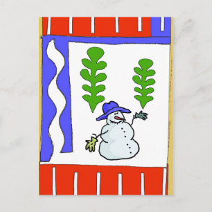 Snowman Season's Greetings Holiday Postcard