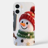 Snowman Selfie iPhone 16 Case