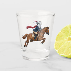 Snowman Show Jumping Christmas 2026 Holiday Equest Shot Glass