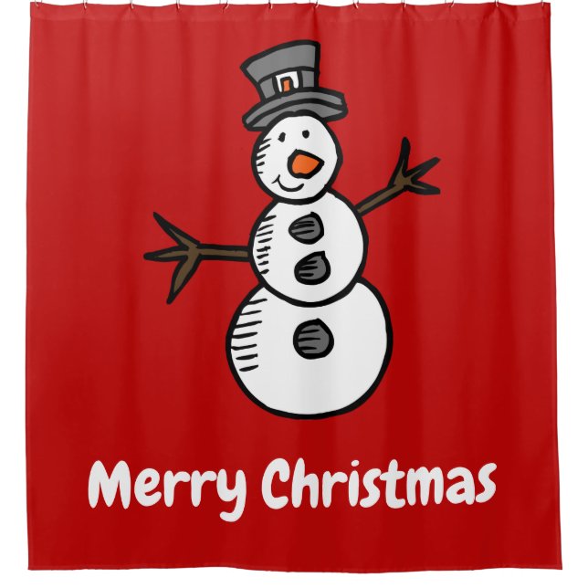 Snowman Shower Curtain (Front)