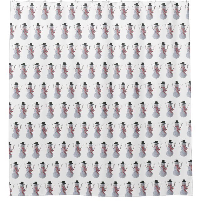 Snowman Shower Curtain (Front)