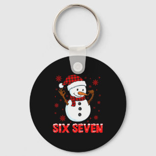 Snowman Six Seven Meme Slang 6 7 Funny 67 Christma Key Ring