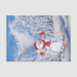 Snowman Skiing Watercolor Winter Christmas Tissue Paper<br><div class="desc">Snowman Skiing Watercolor Winter Christmas</div>