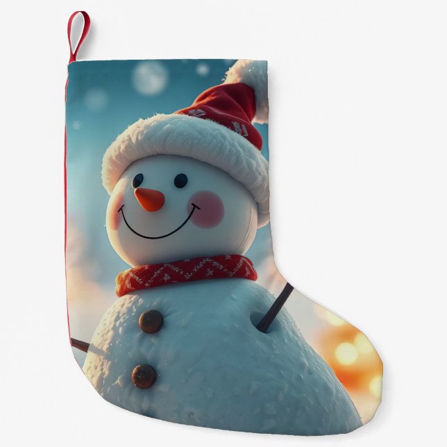 snowman small christmas stocking (Front)