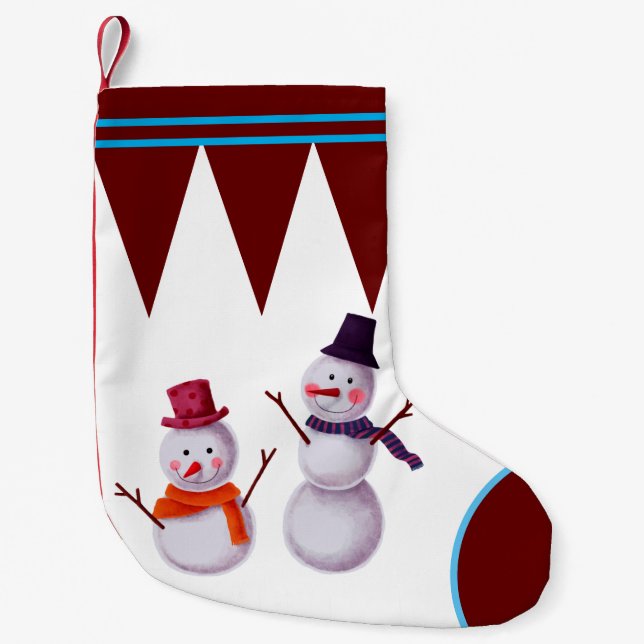 Snowman   small christmas stocking (Front)