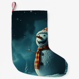 snowman small christmas stocking