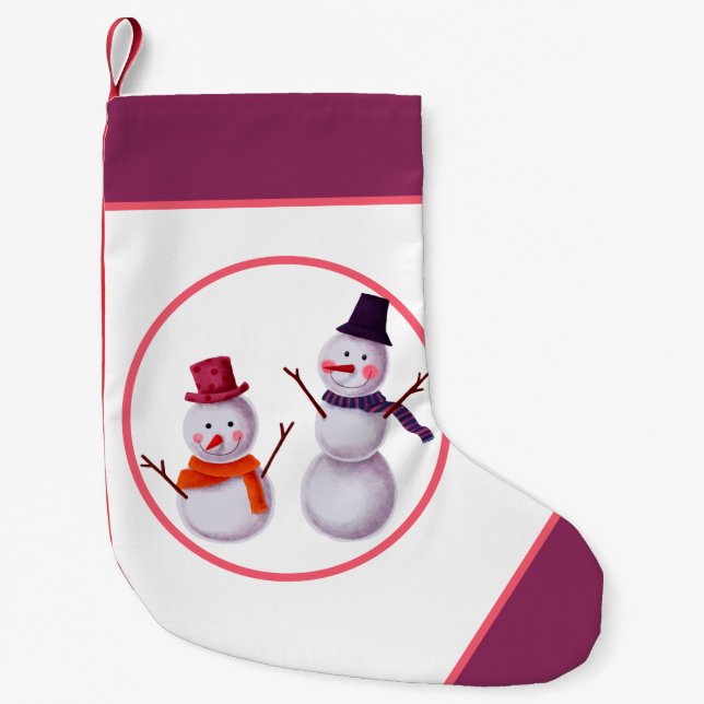 Snowman   small christmas stocking (Front)